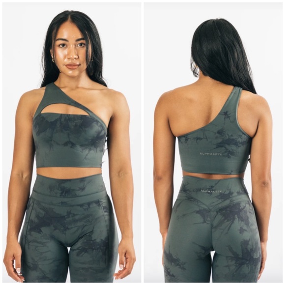 Alphalete Other - Alphalete Storm Grey Asymmetrical One Shoulder Sports Bra